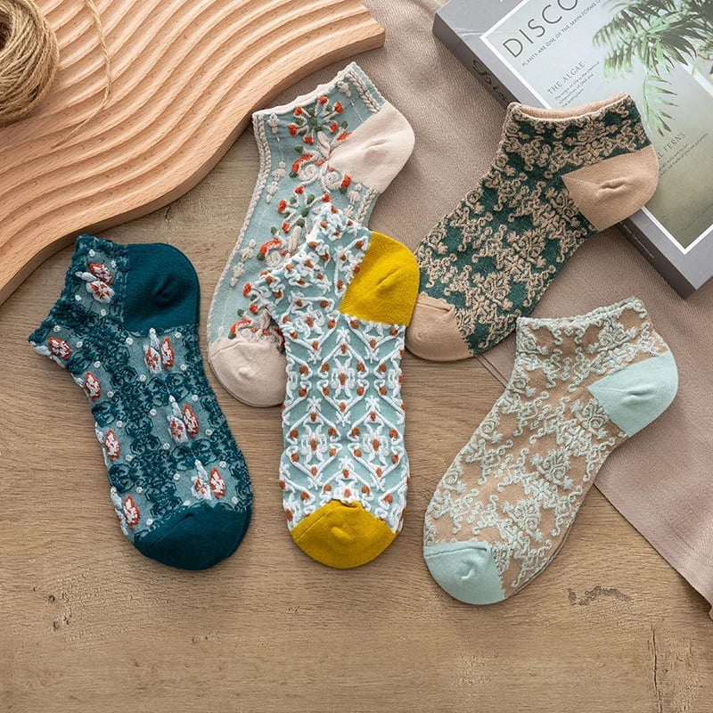 Women's Floral Cotton Socks