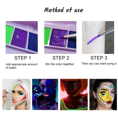 Water-Soluble Fluorescent Makeup Palette