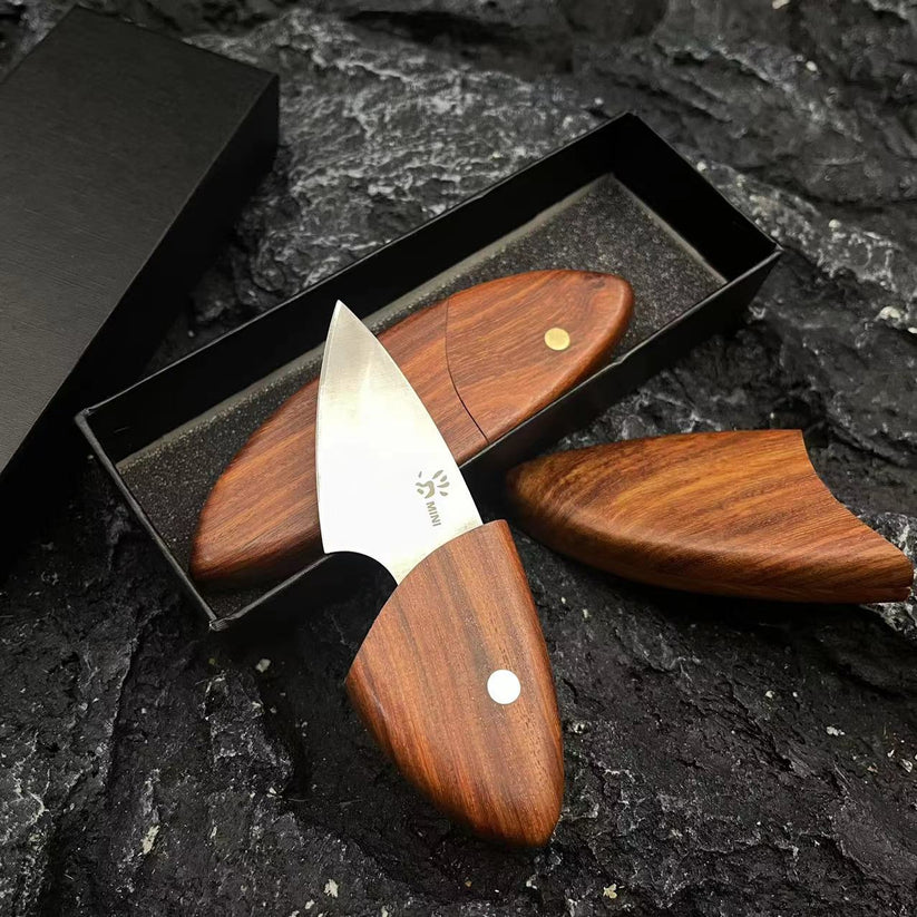 Wooden Fish Mini EDC Camping Knife Pocket Knife