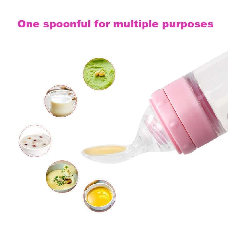 Silicone Baby Food Feeder Bottle With Standing Base