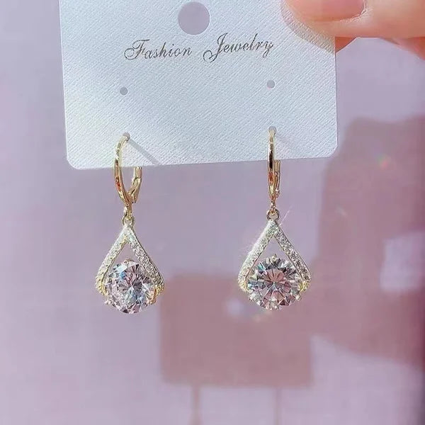 Super Sparkling Diamond Geometric Earrings