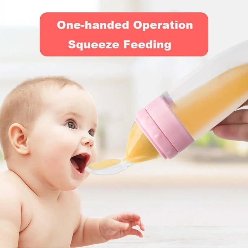 Silicone Baby Food Feeder Bottle With Standing Base