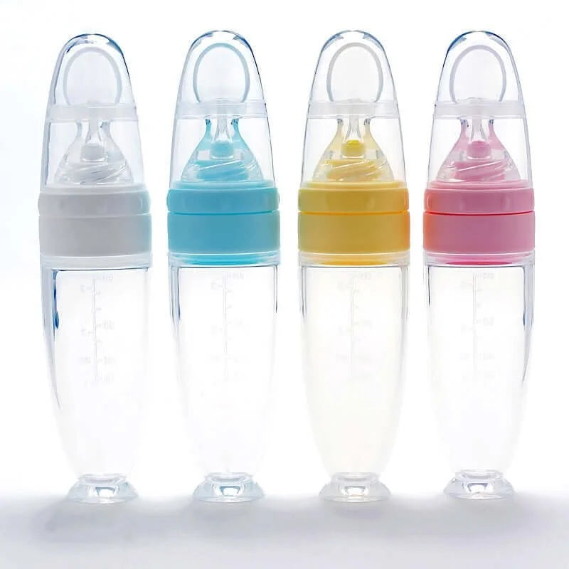 Silicone Baby Food Feeder Bottle With Standing Base