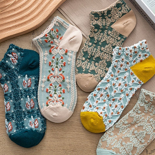 Women's Floral Cotton Socks