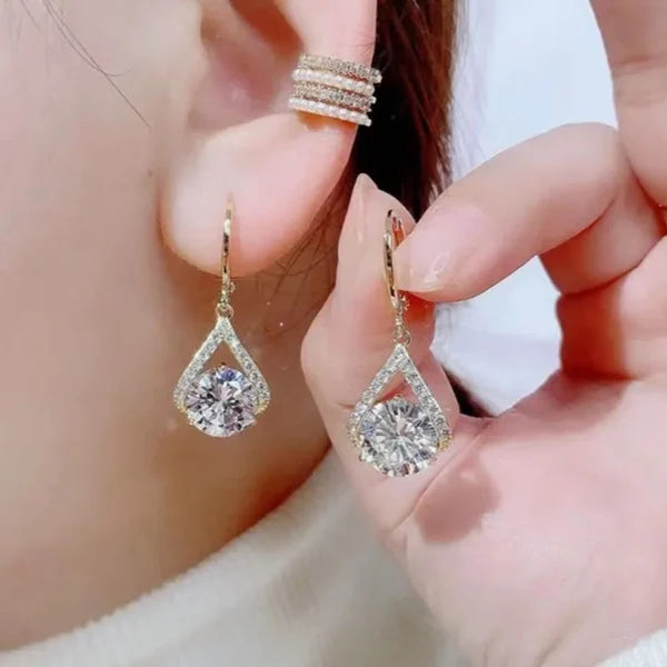 Super Sparkling Diamond Geometric Earrings