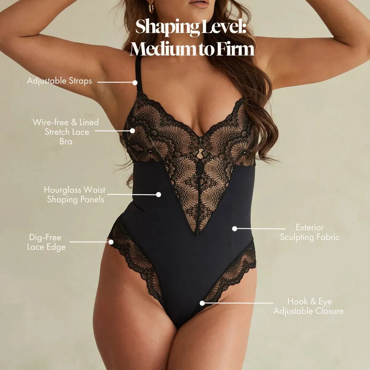 Sexy Lace Tummy Control Shapewear Bodysuit