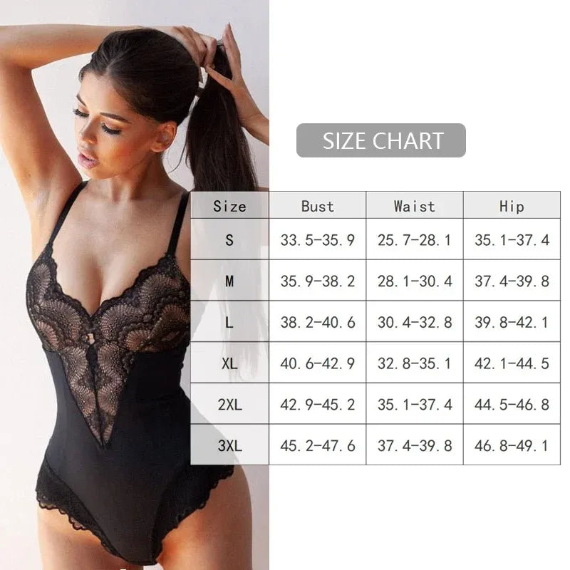 Sexy Lace Tummy Control Shapewear Bodysuit