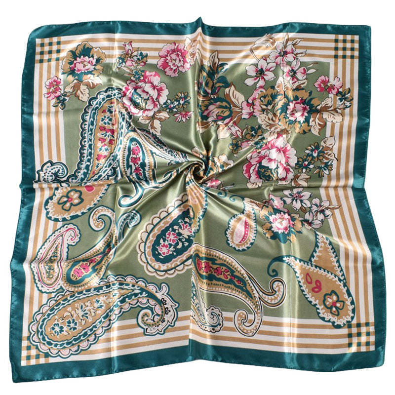 Botanical Floral Cashew Flower Silk Scarf