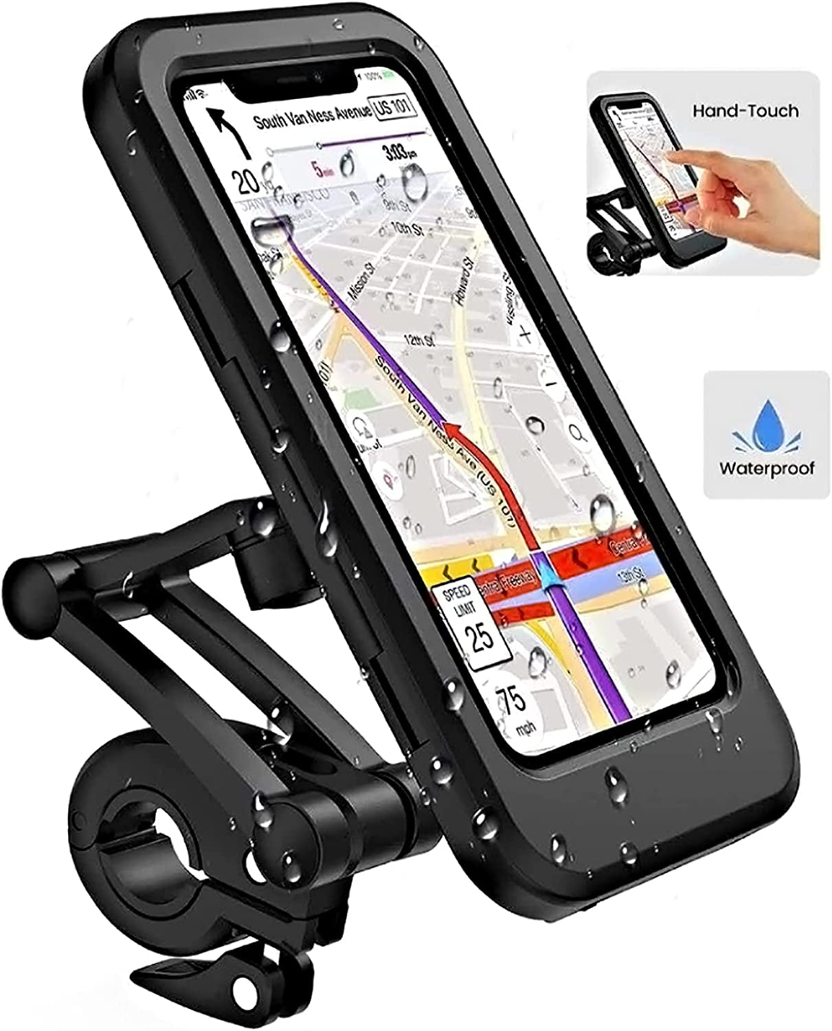 360° Adjustable Waterproof Motorcycle Bike Phone Holder