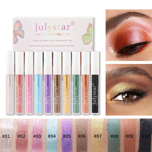 🔥2024 New 10 Colors Liquid Glitter Eyeshadow Set