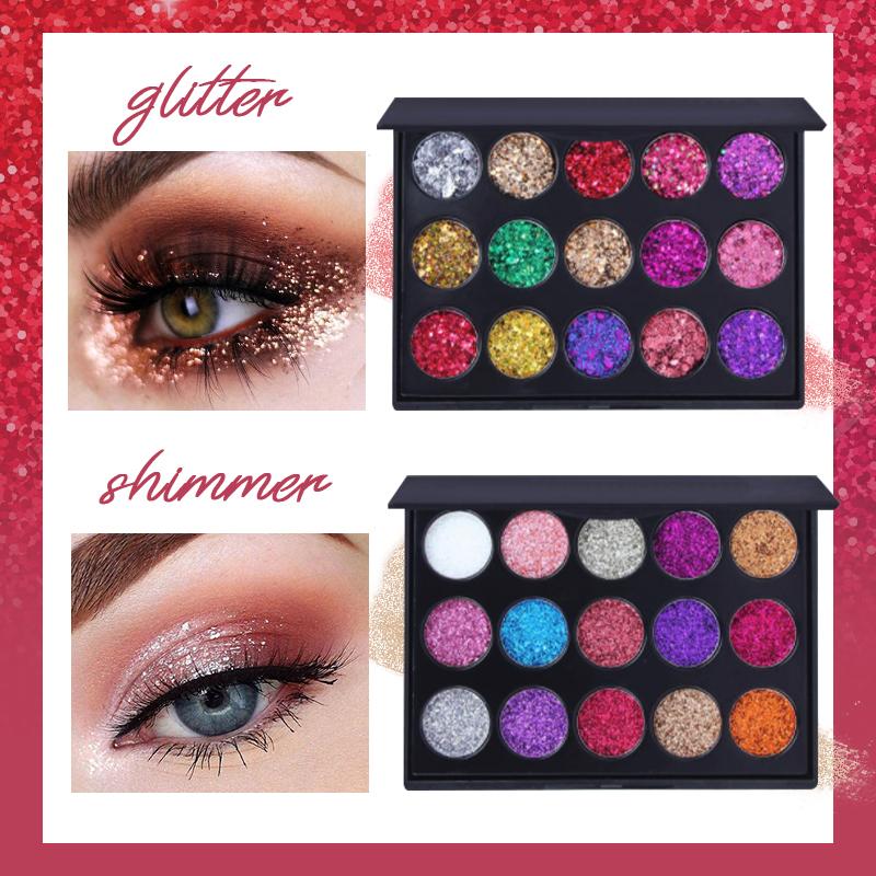 Sparkly Glitter Eyeshadow Palette (15 Shades)