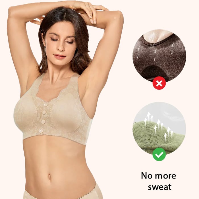 Plus Size Lace Full Coverage Button Front Bra